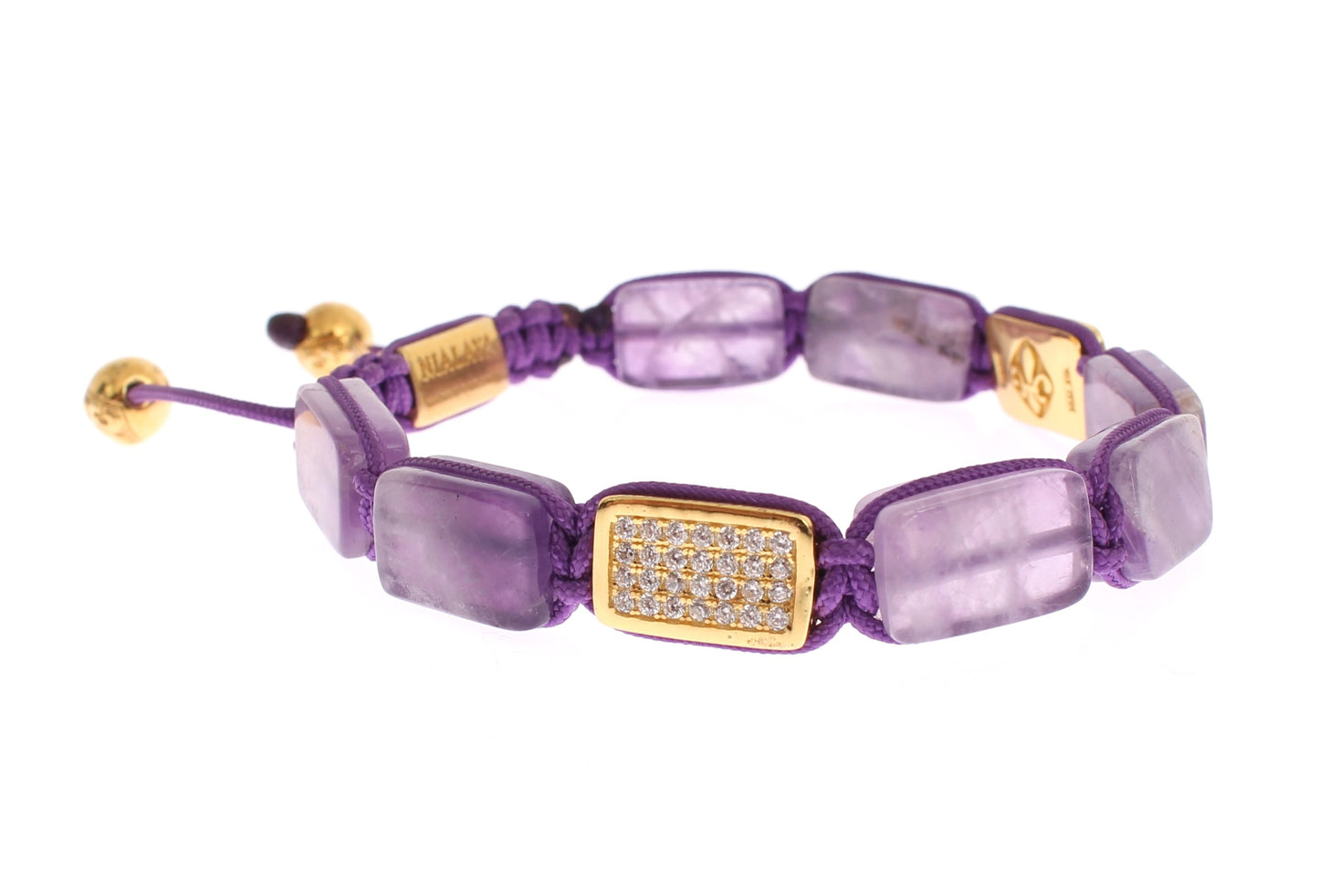 Nialaya CZ Amethyst 18K Gold 925 Armband