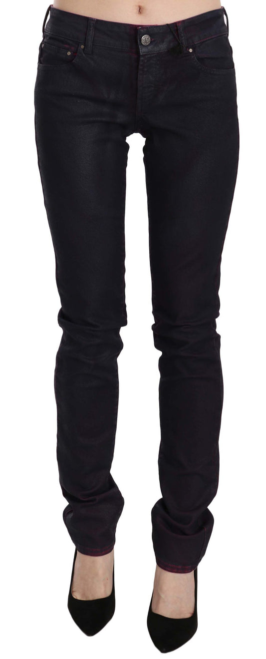 Just Cavalli Skinny Denim-Hose aus schwarzer Baumwolle mit niedriger Taille