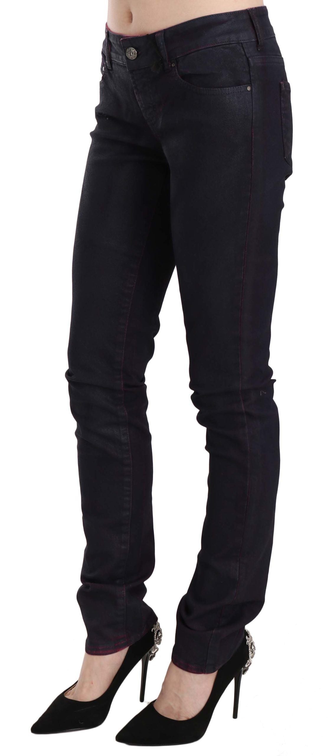 Just Cavalli Skinny Denim-Hose aus schwarzer Baumwolle mit niedriger Taille