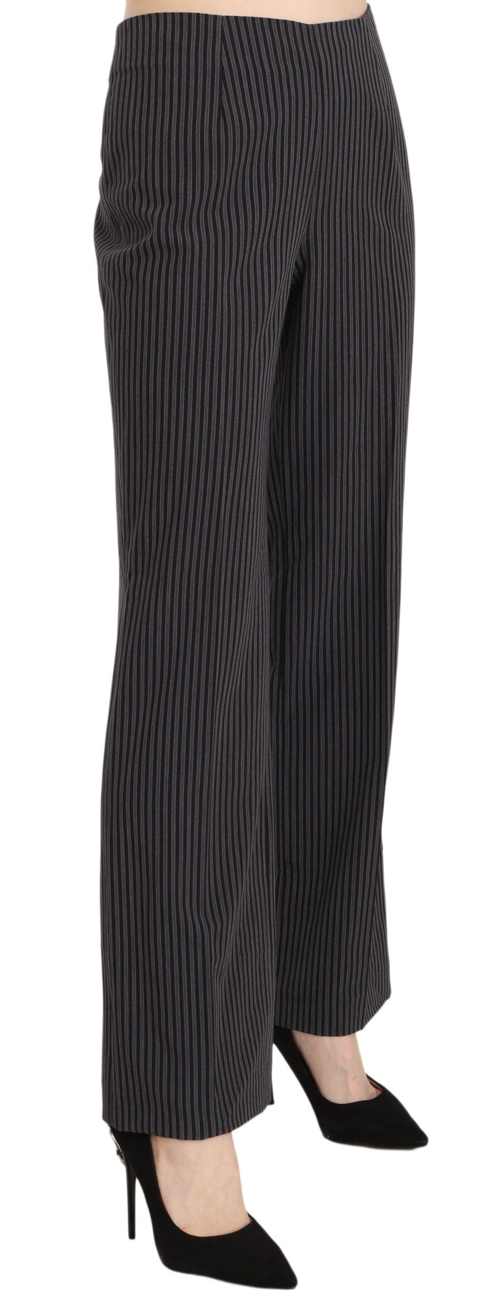 BENCIVENGA Black Striped Cotton Sretch Dress Pantalon Pantalon