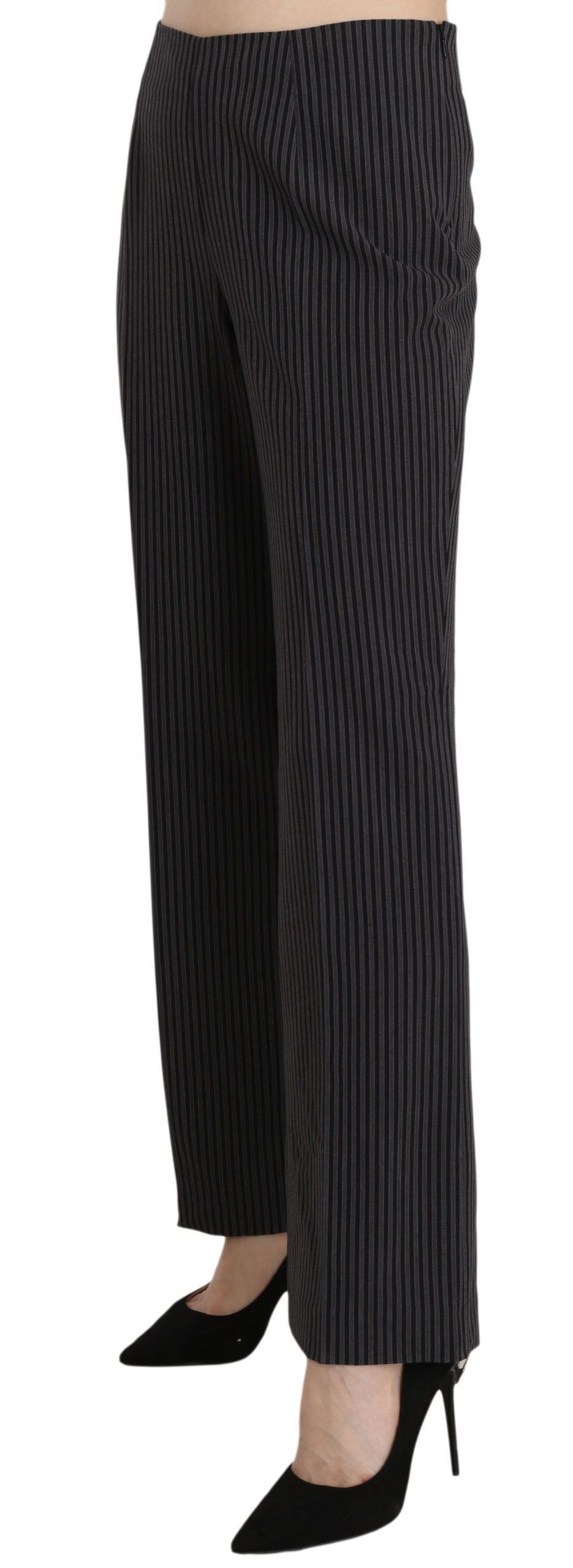 BENCIVENGA Black Striped Cotton Sretch Dress Pantalon Pantalon