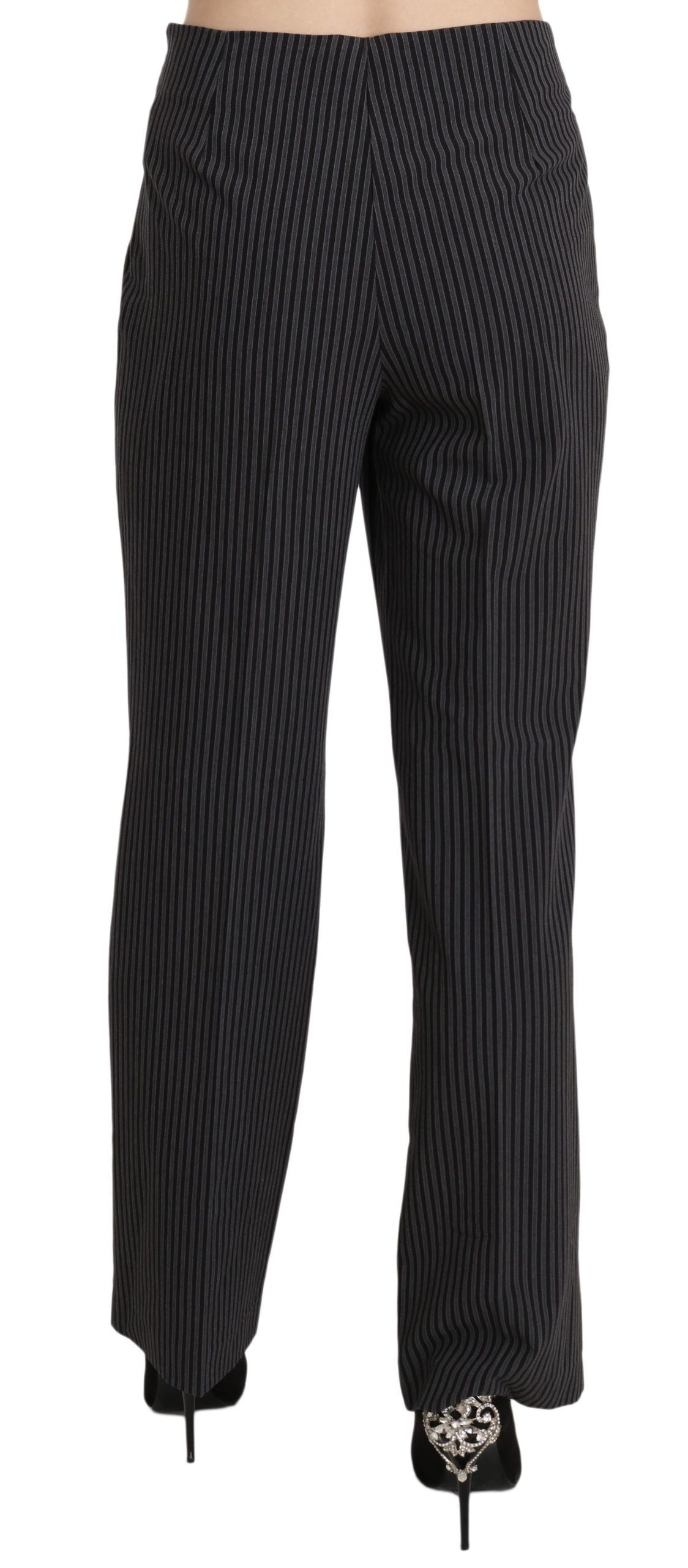 BENCIVENGA Black Striped Cotton Sretch Dress Pantalon Pantalon