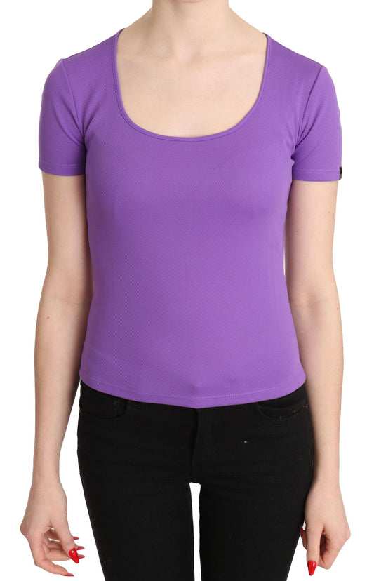 GF Ferre Purple 100% Polyester Short Sleeve Top Blouse