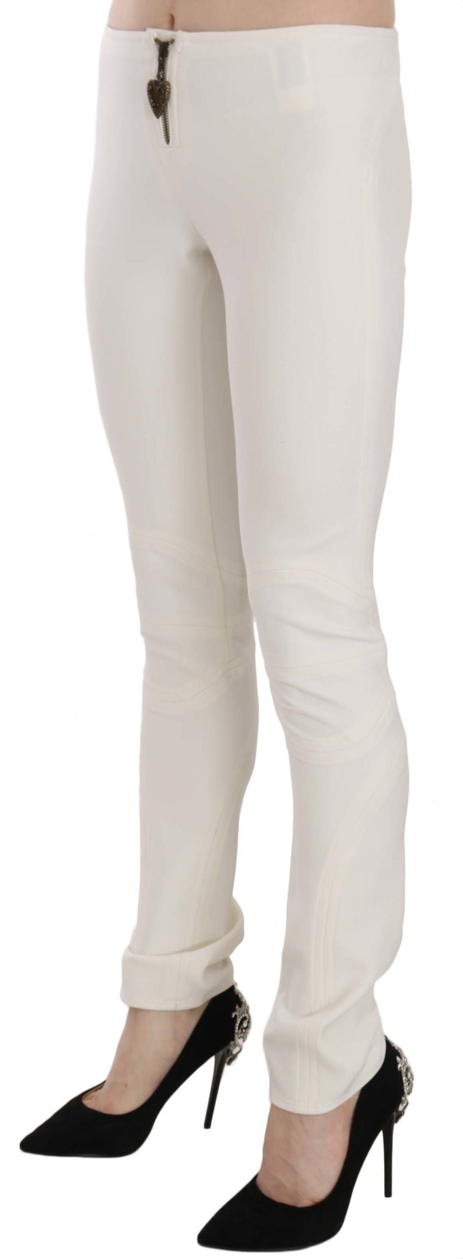 Just Cavalli White Mid Waist Skinny Dress Pantalon Pantalon