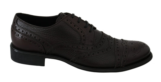 Dolce &amp; Gabbana Brogue-Derby-Kleiderschuhe aus braunem Leder