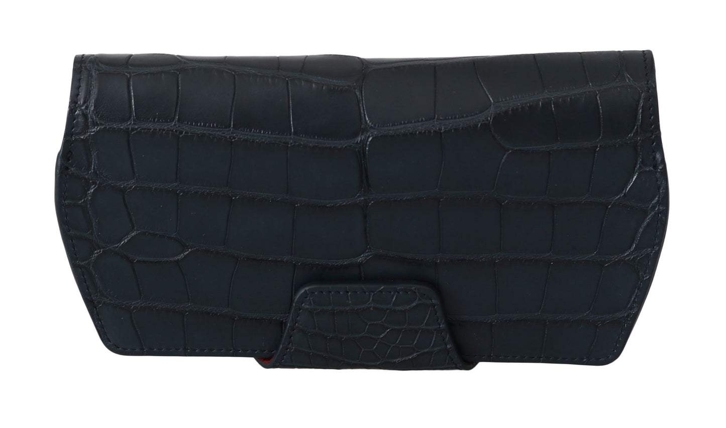 Dolce &amp; Gabbana Blue Crocodile Eyewear Sunglasses Case Cover Pouch