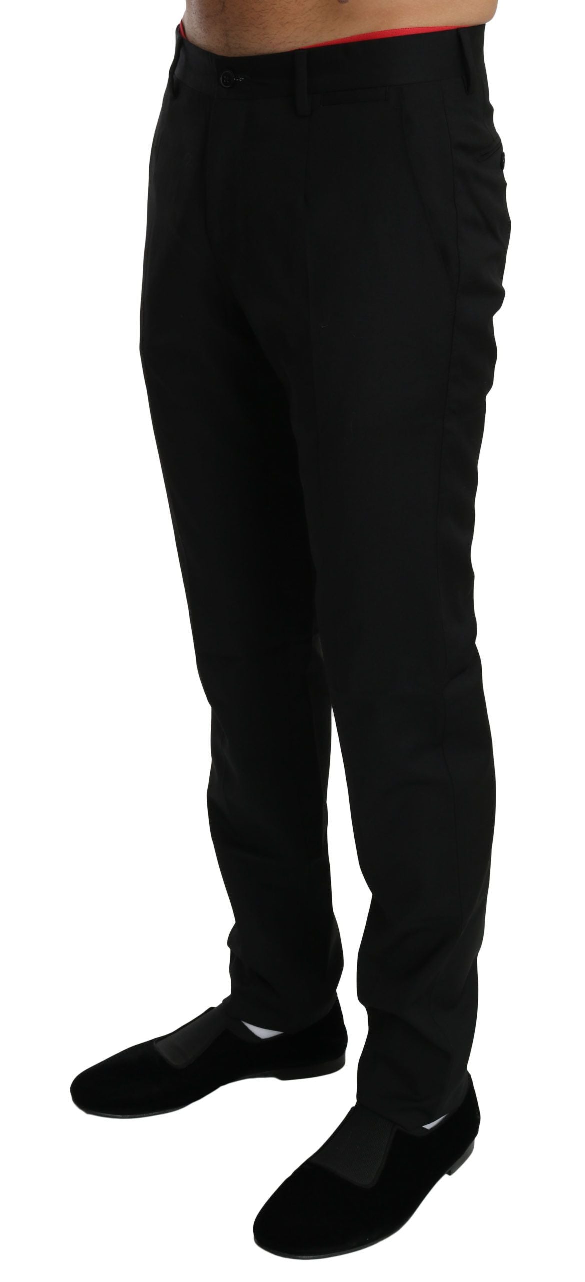 Dolce &amp; Gabbana Black Dress Formal Trouser Mens Wool Pants