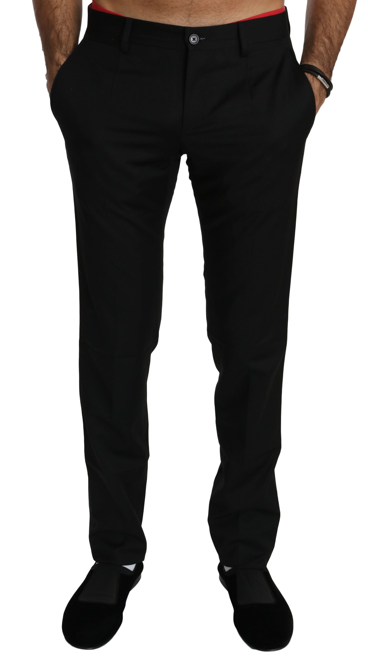 Dolce &amp; Gabbana Black Dress Formal Trouser Mens Wool Pants