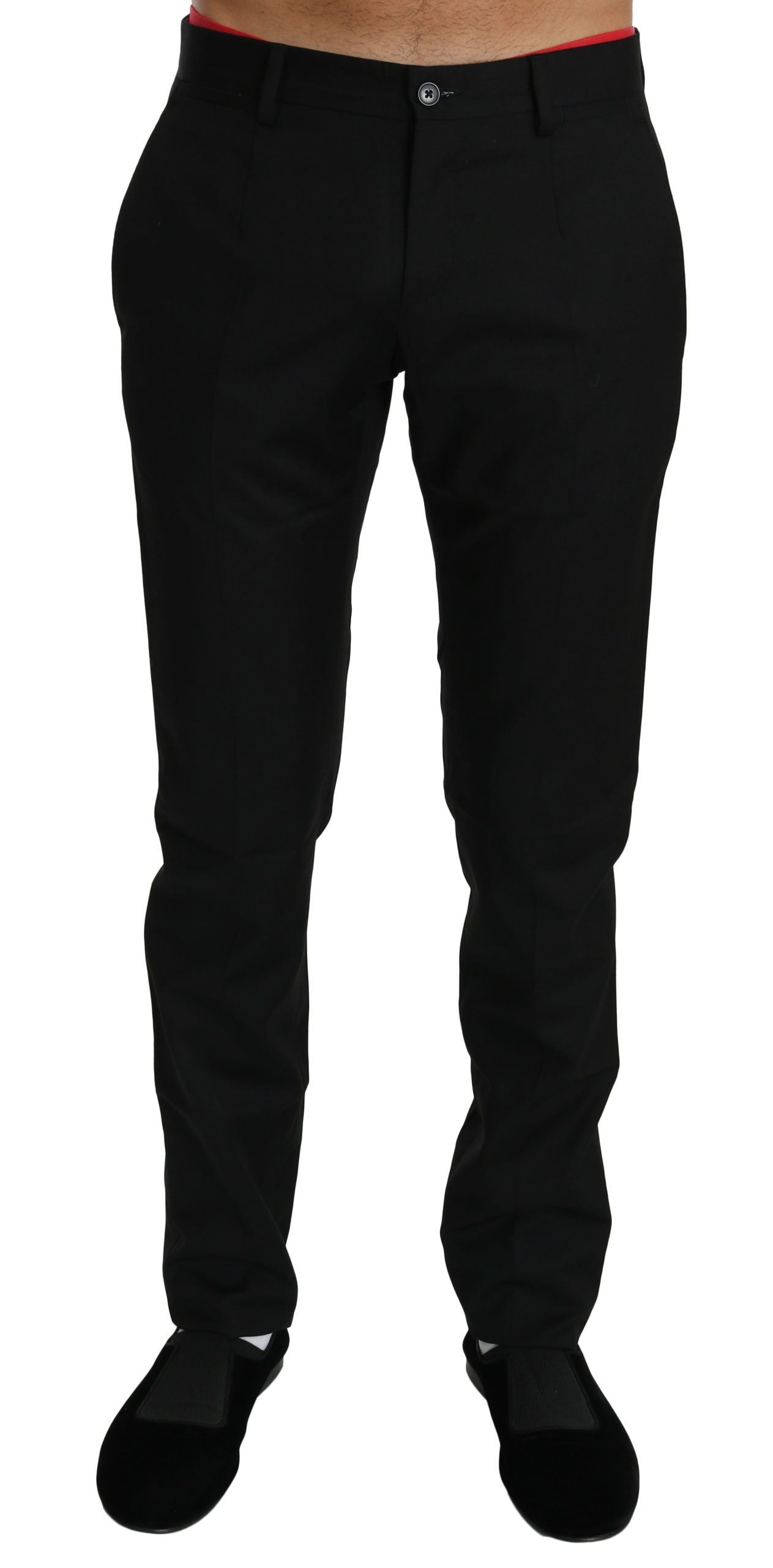 Dolce &amp; Gabbana Black Dress Formal Trouser Mens Wool Pants