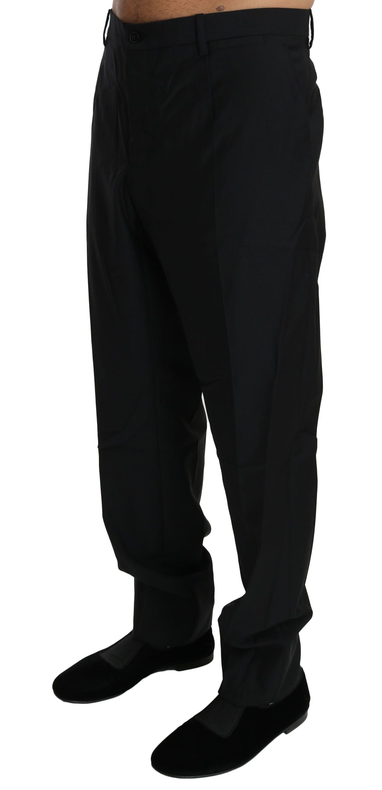 Dolce &amp; Gabbana Black Dress Formal Trouser Men Wool Pants