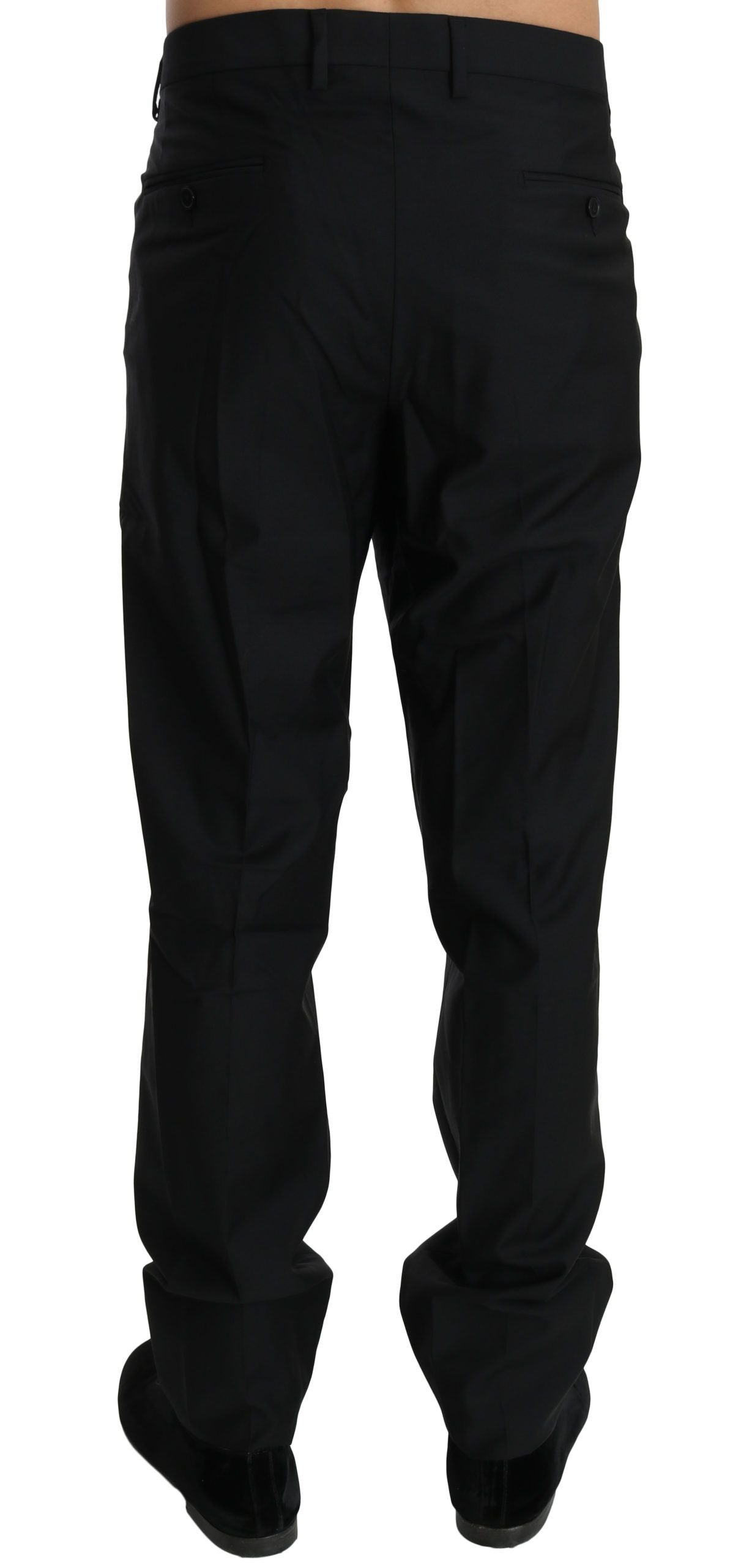 Dolce &amp; Gabbana Black Dress Formal Trouser Men Wool Pants