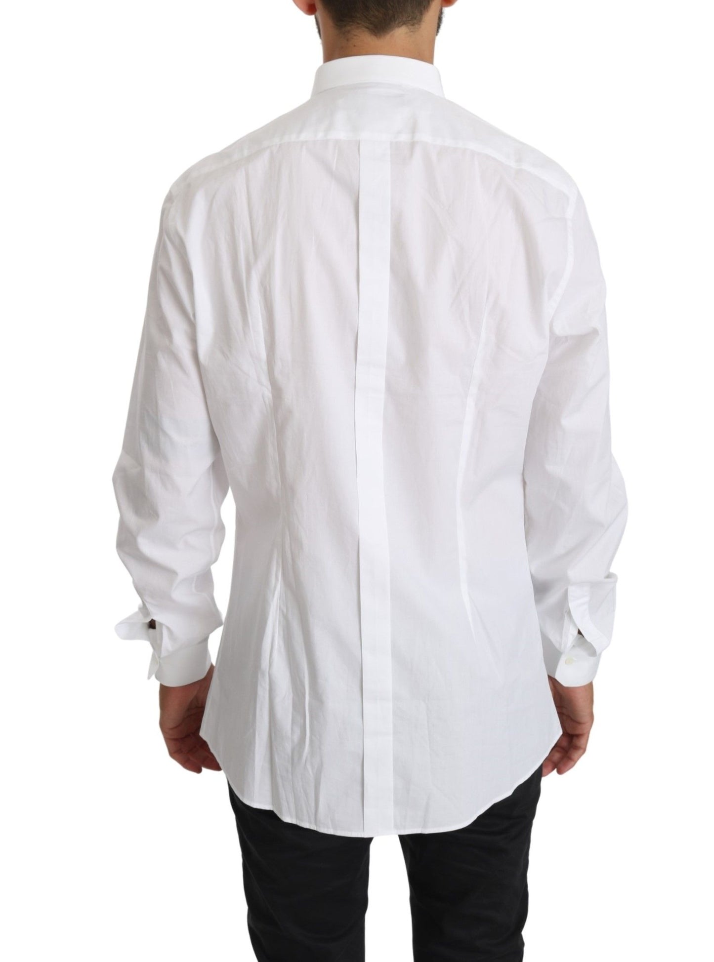 Dolce &amp; Gabbana White Cotton Long Sleeve Top Shirt