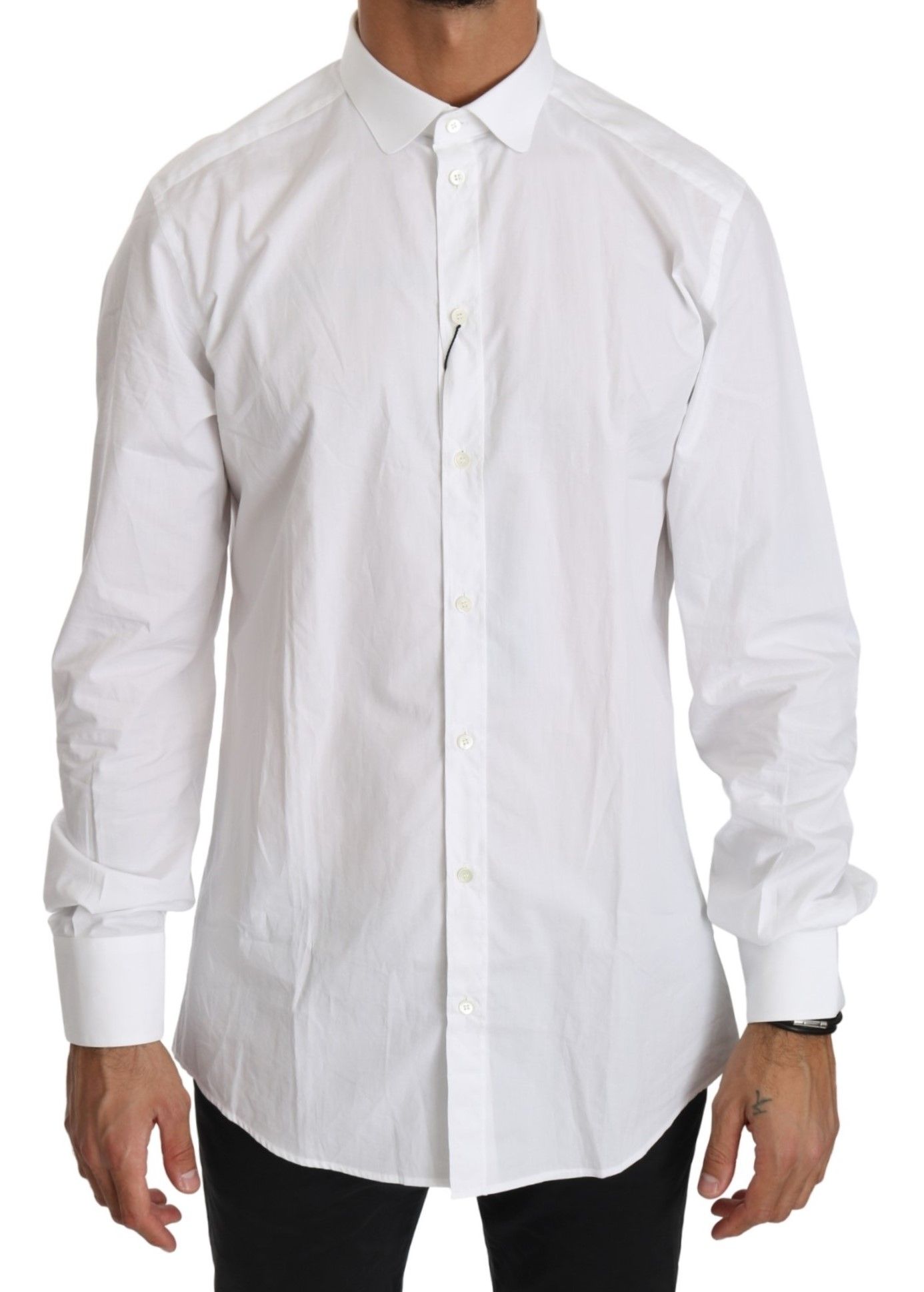 Dolce &amp; Gabbana White Cotton Long Sleeve Top Shirt