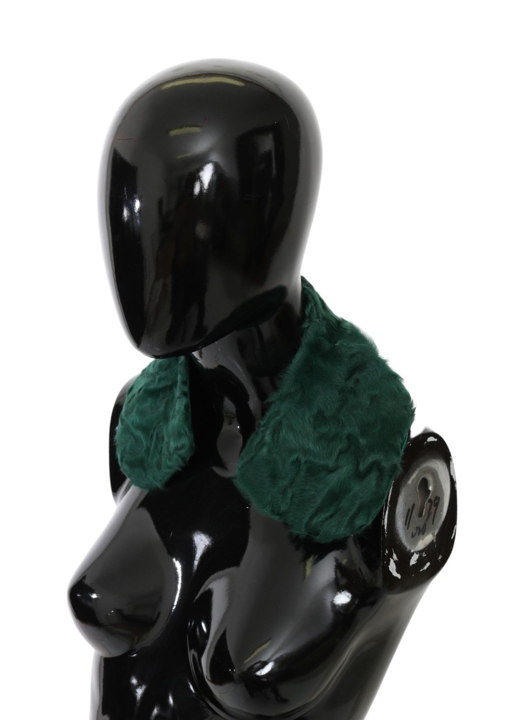 Dolce &amp; Gabbana Green Fur Shoulder Collar Wrap Lambskin Scarf