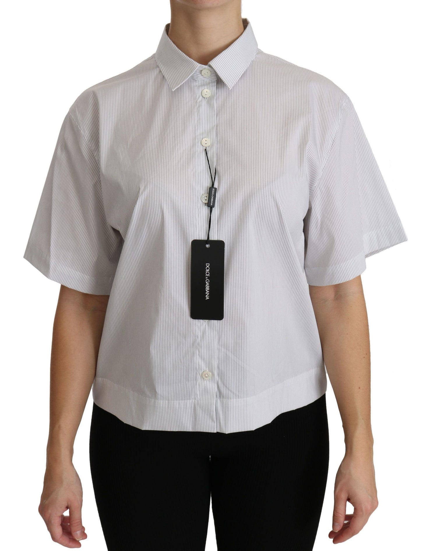 Dolce &amp; Gabbana White Collared Short Sleeve Polo Shirt Top