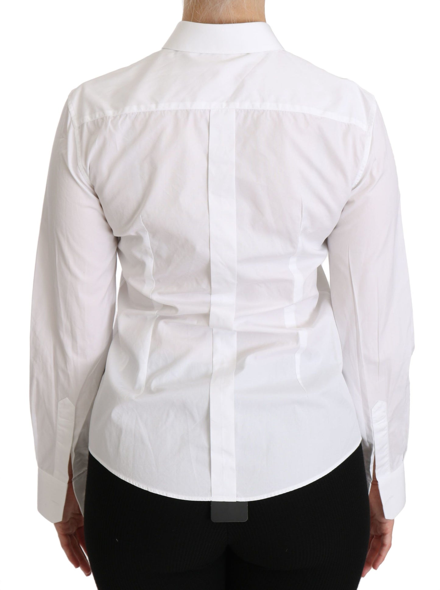 Dolce &amp; Gabbana White Collared Long Sleeve Polo Shirt