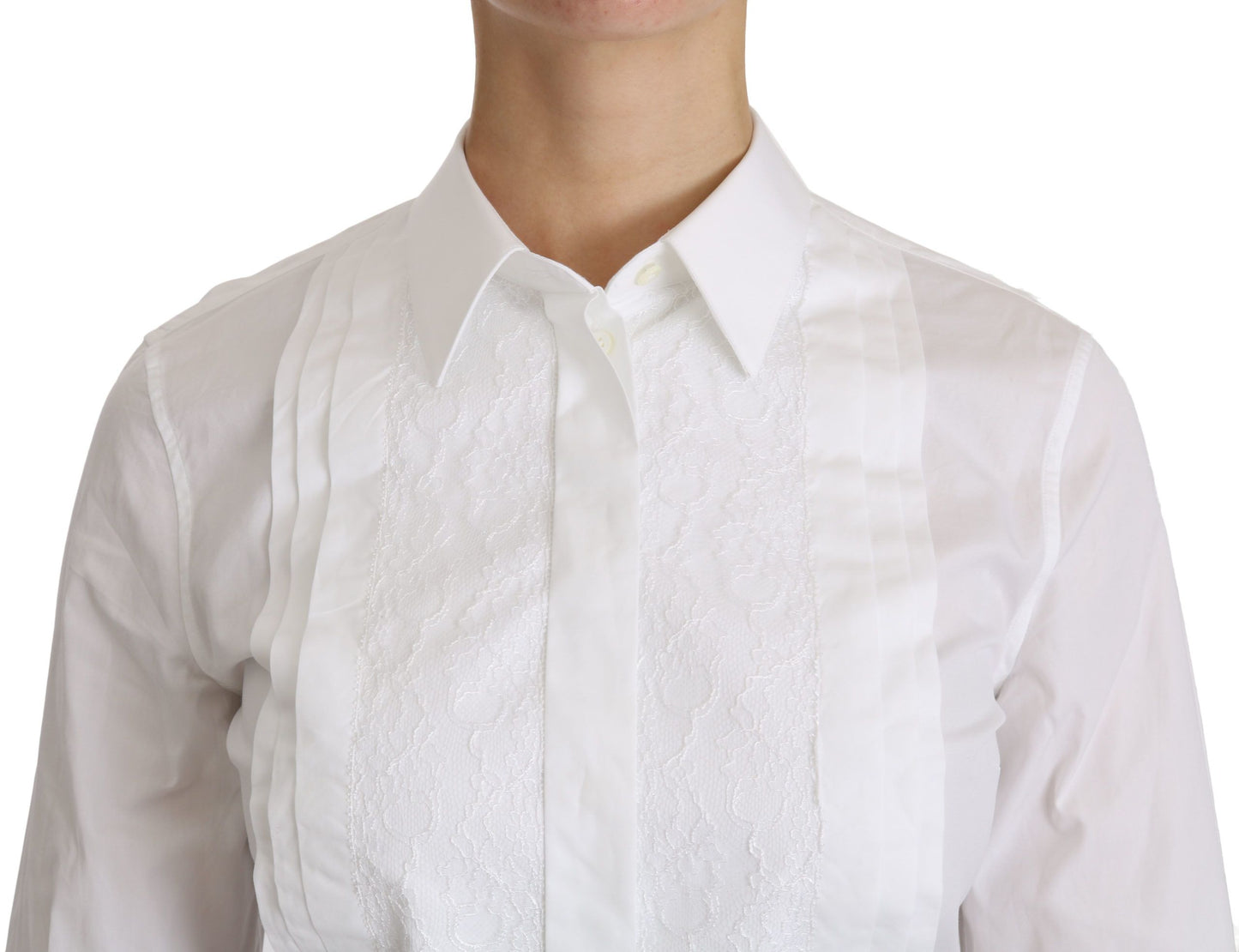 Dolce &amp; Gabbana White Collared Long Sleeve Polo Shirt