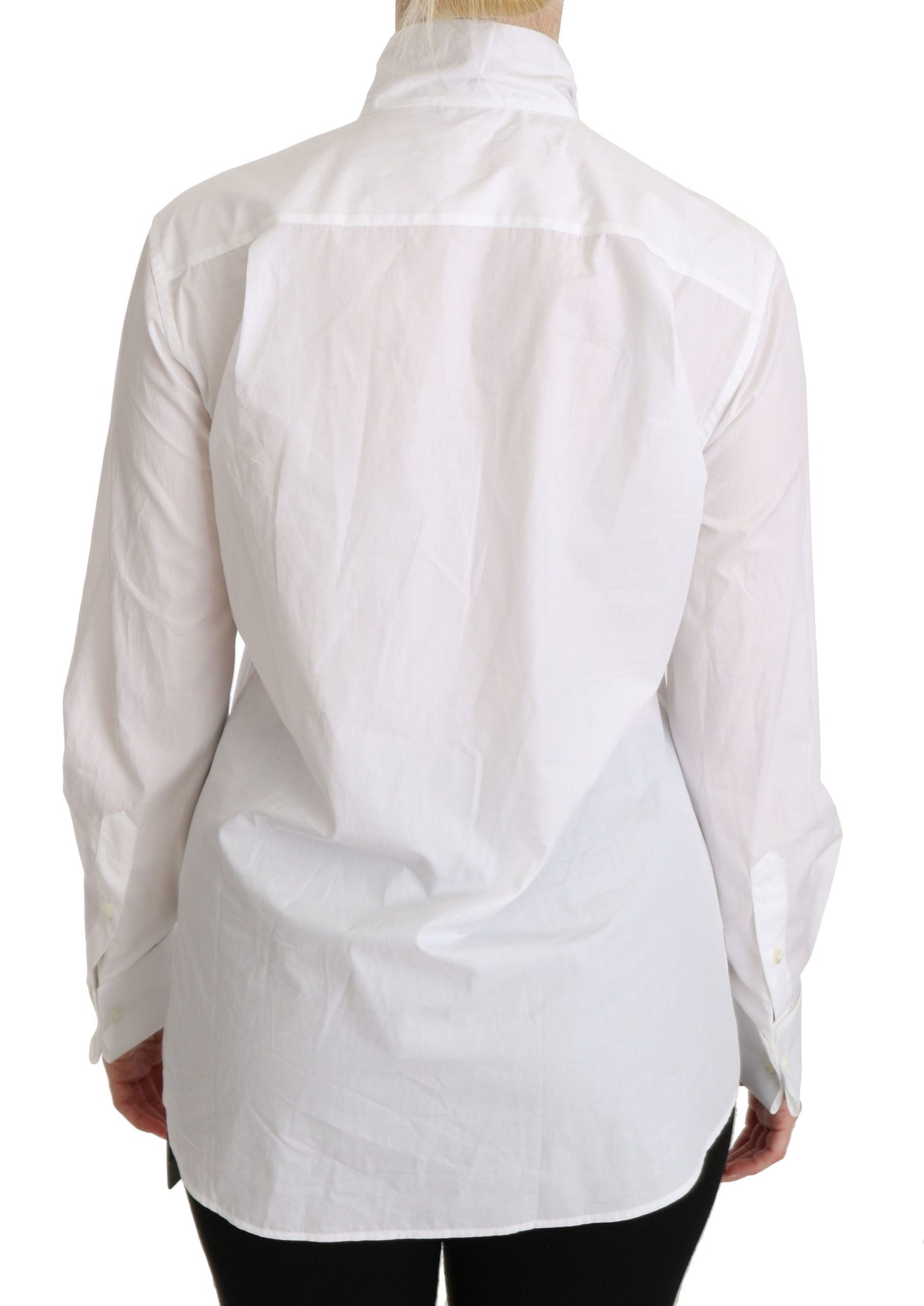 Dolce &amp; Gabbana White Turtle Neck Long Sleeve Polo Shirt