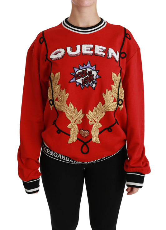 Dolce &amp; Gabbana Red Queen Pailletten-Love-Pullover