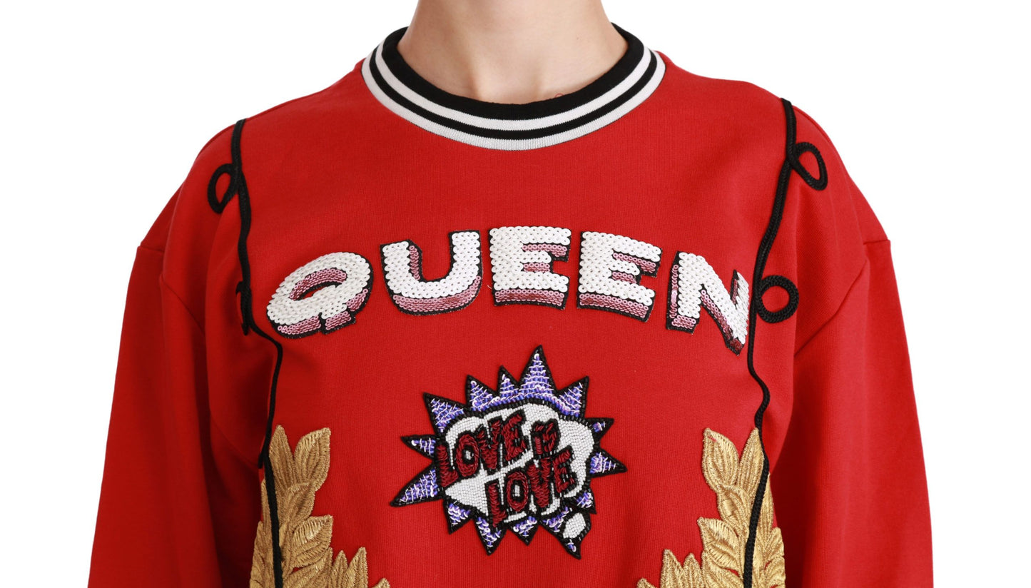 Dolce &amp; Gabbana Red Queen Pailletten-Love-Pullover