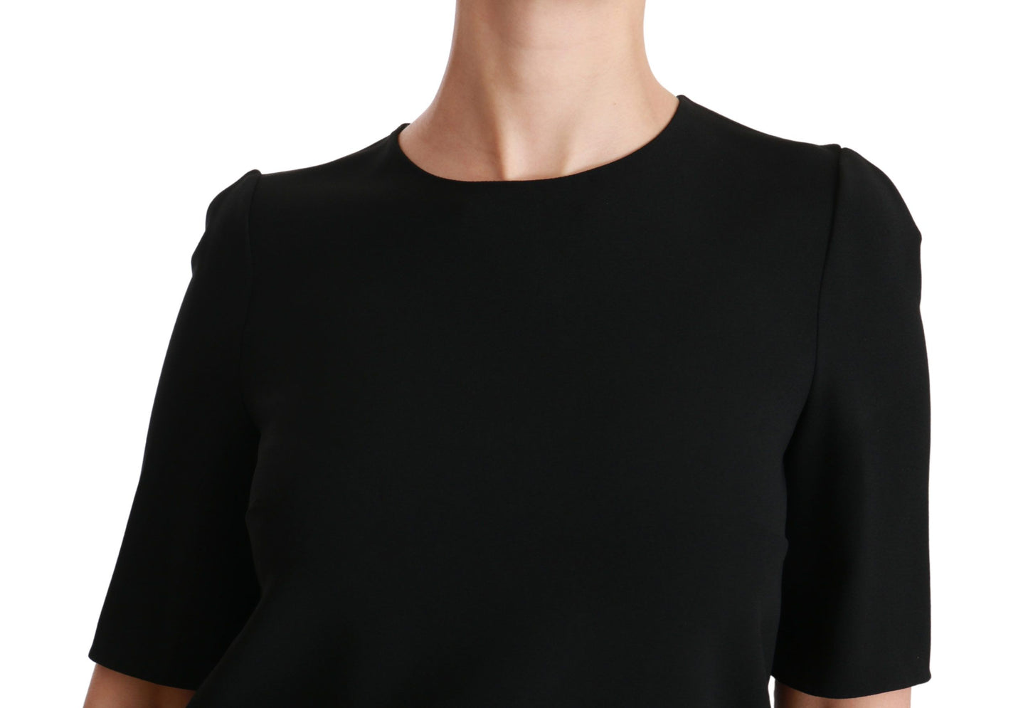 Dolce &amp; Gabbana Black Short Sleeve Casual Top Stretch Blouse