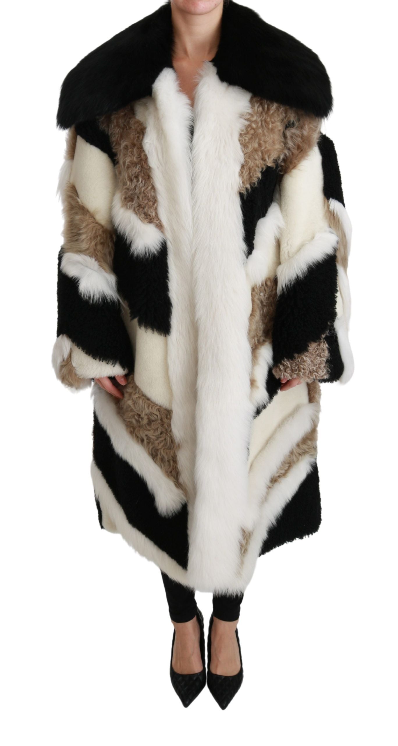 Dolce &amp; Gabbana Sheep Fur Shearling Cape Jacket Coat