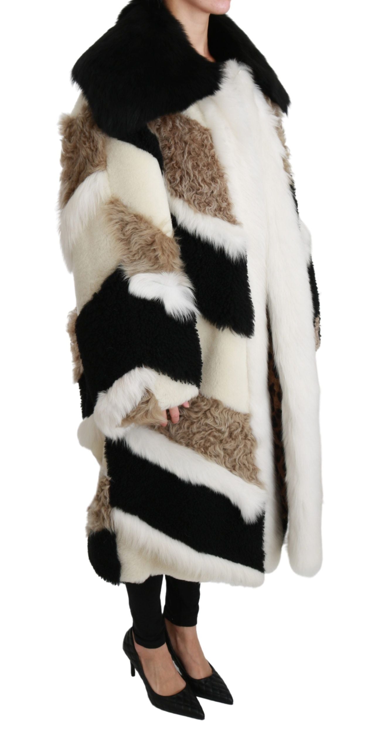 Dolce &amp; Gabbana Sheep Fur Shearling Cape Jacket Coat