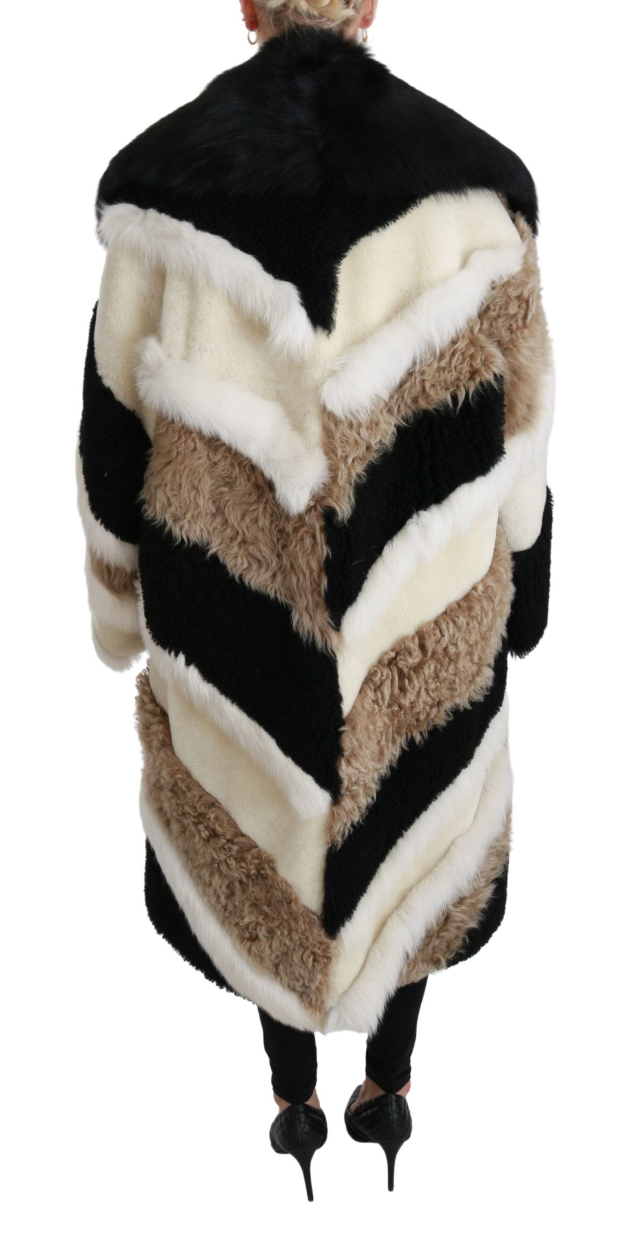 Dolce &amp; Gabbana Sheep Fur Shearling Cape Jacket Coat