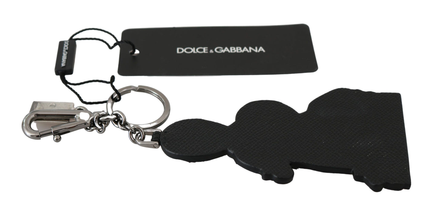 Dolce &amp; Gabbana Leder-Schlüsselanhänger mit Dominico Stefano #DGFAMILY-Logo und Abzeichen