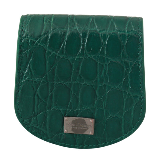 Dolce &amp; Gabbana Green Exotic Skins Condom Case Holder Wallet