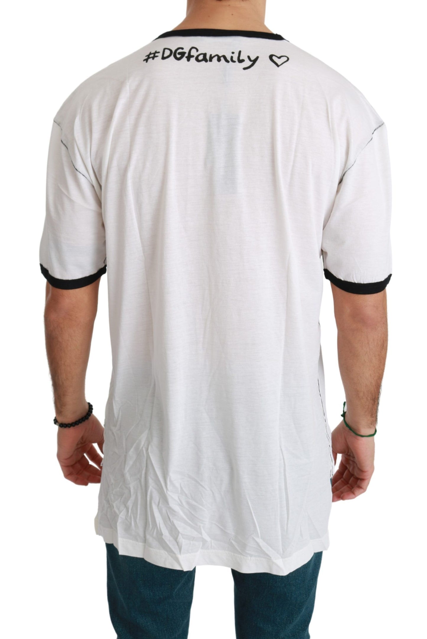 Dolce &amp; Gabbana White Men Print #dgfamily Cotton T-shirt