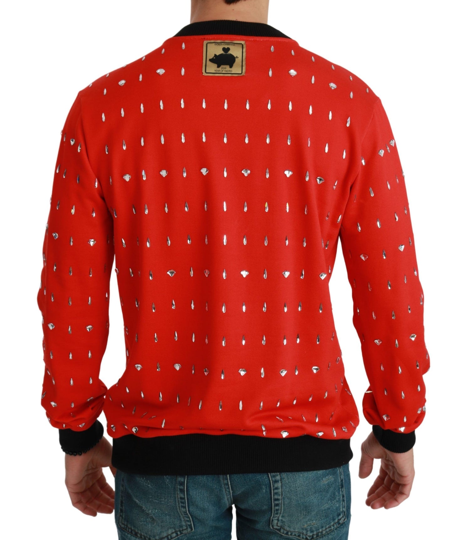 Dolce &amp; Gabbana Red Crystal Pig of the Year Pullover