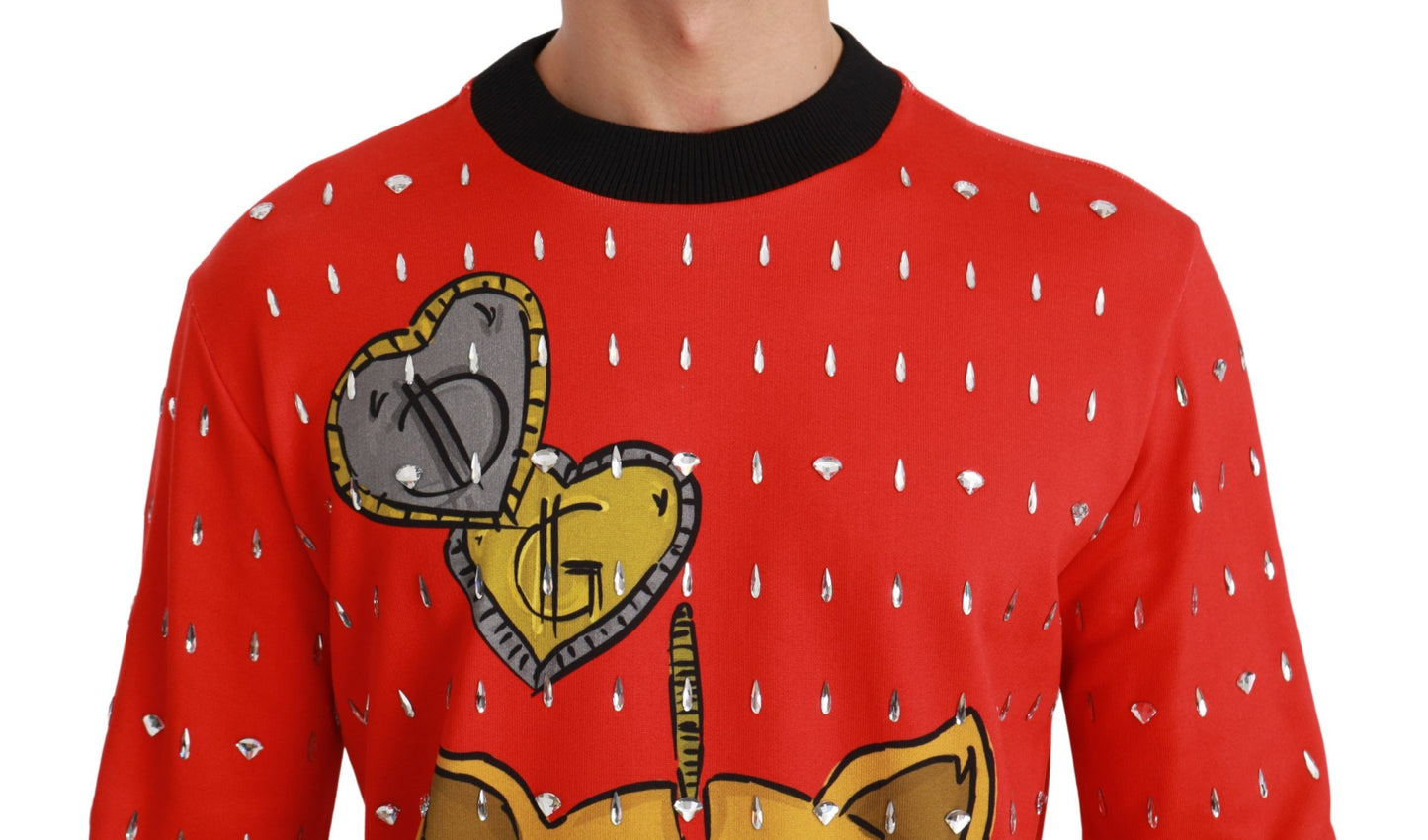 Dolce &amp; Gabbana Red Crystal Pig of the Year Sweater