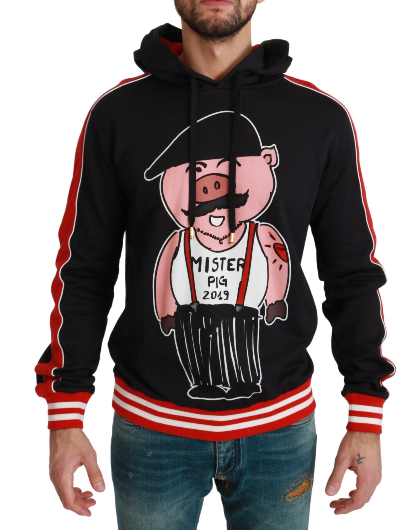 Dolce &amp; Gabbana Black Pig of the Year Hooded Sweater