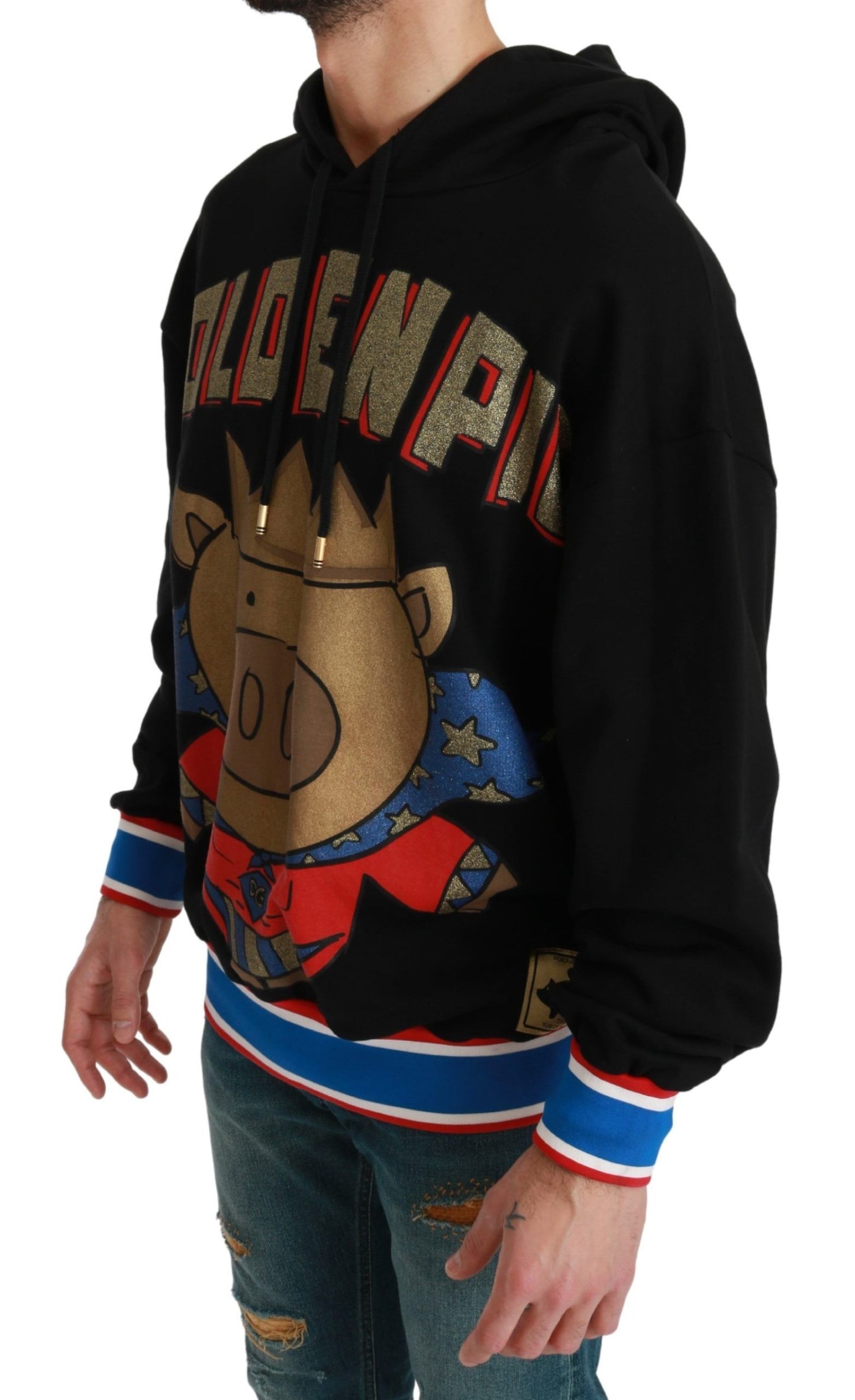 Dolce &amp; Gabbana Black Sweater Pig of the Year Hooded