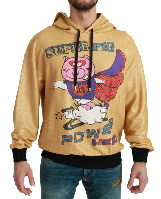 Dolce &amp; Gabbana Gold Pig of the Year Hooded Sweater