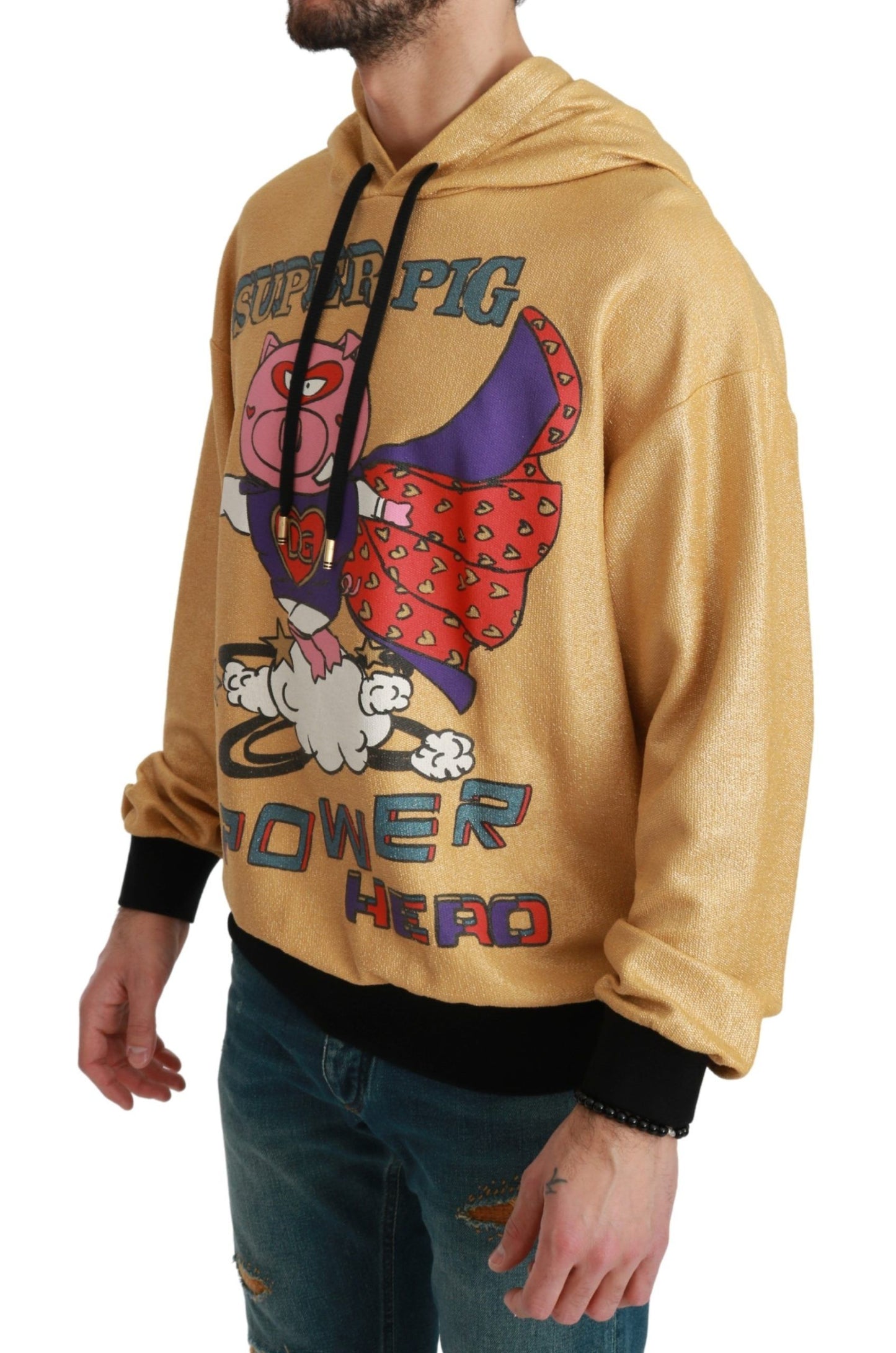 Dolce &amp; Gabbana Gold Pig of the Year Hooded Sweater