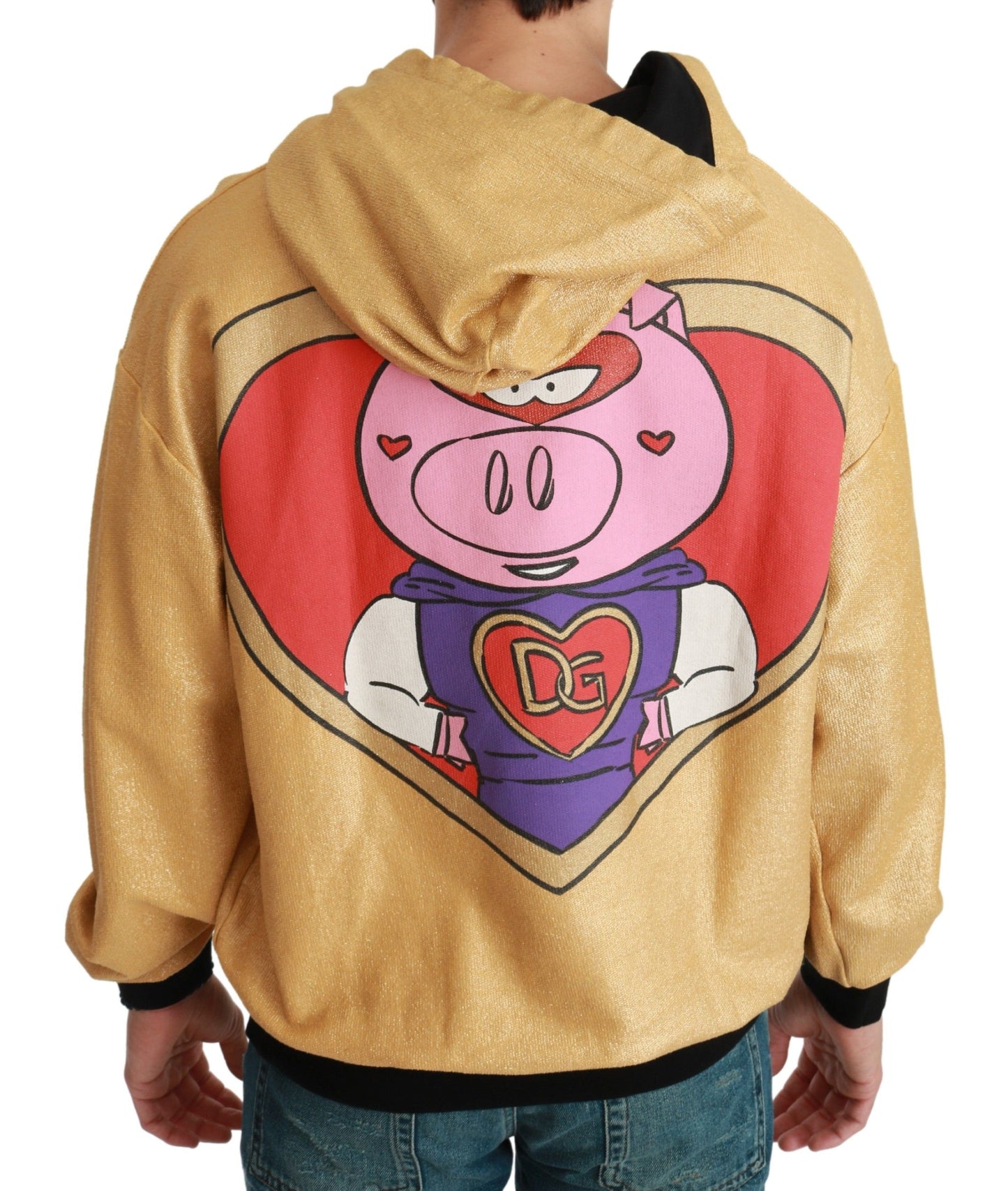 Dolce &amp; Gabbana Gold Pig of the Year Hooded Sweater