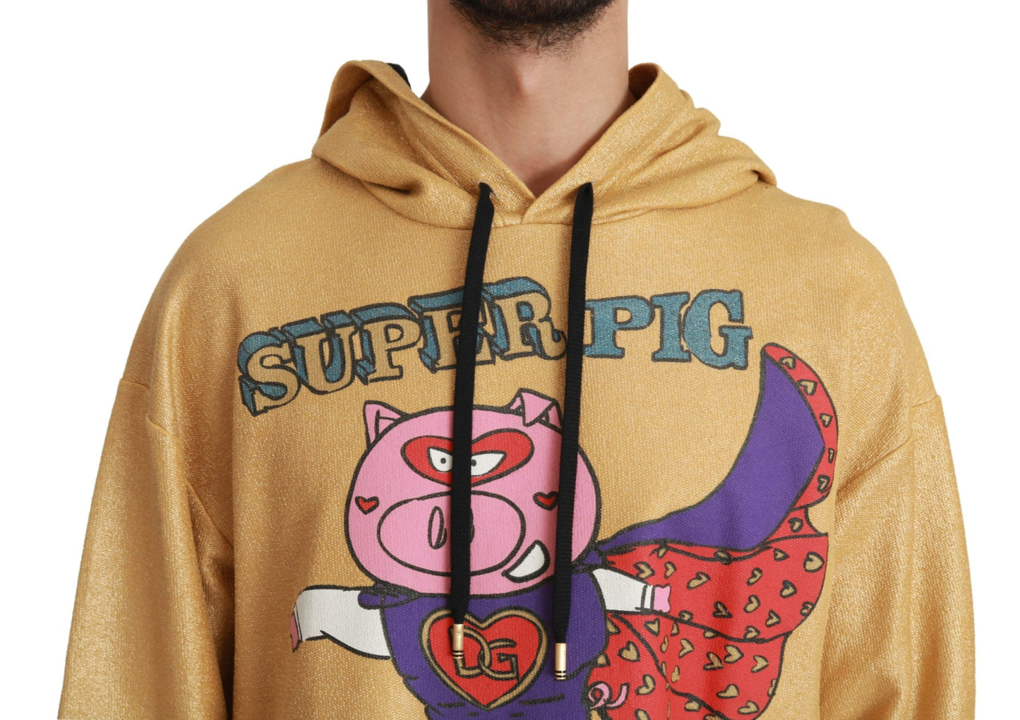 Dolce &amp; Gabbana Gold Pig of the Year Hooded Sweater