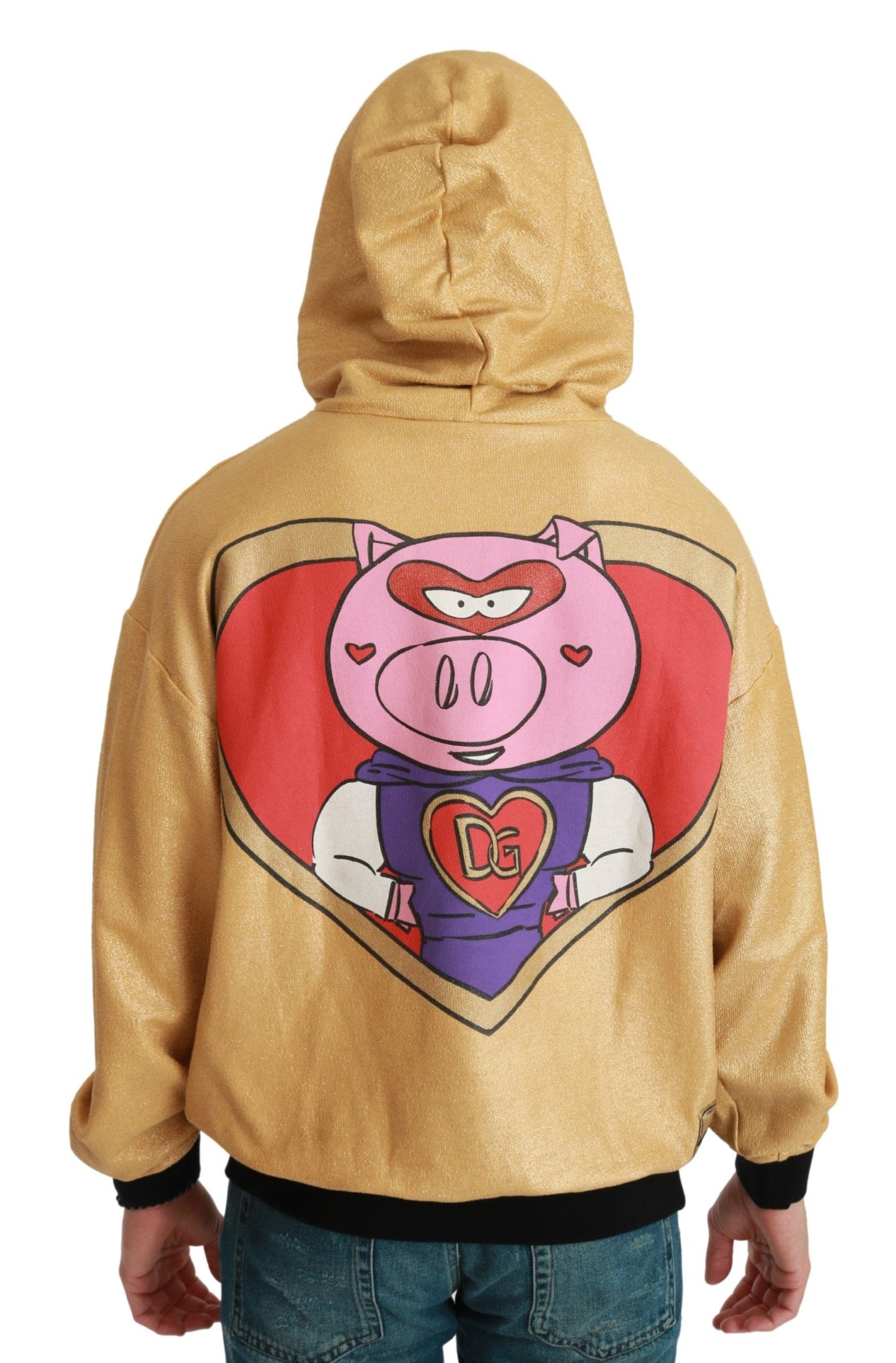 Dolce &amp; Gabbana Gold Pig of the Year Hooded Sweater