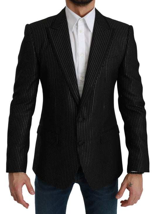 Dolce &amp; Gabbana Schwarz gestreifter einreihiger MARTINI-Blazer