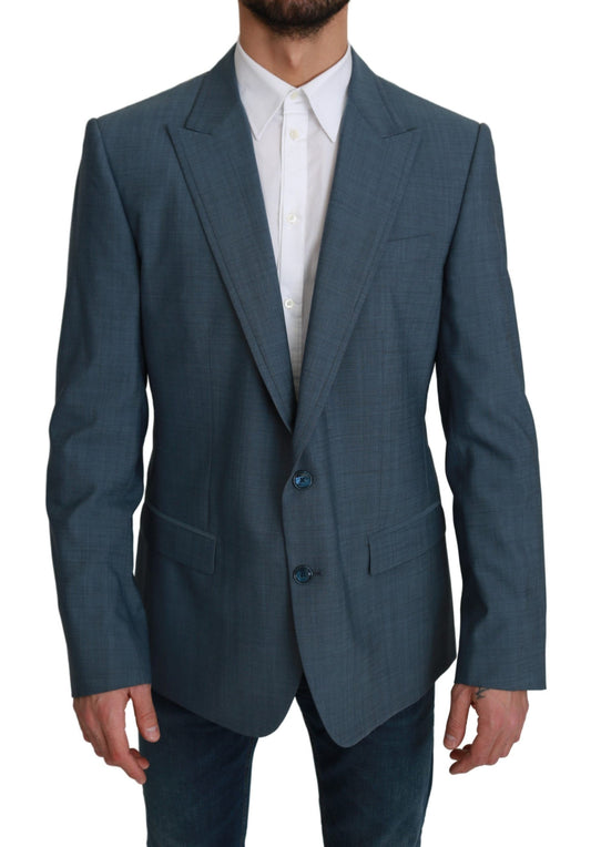 Dolce &amp; Gabbana Blue Single Breasted Formal Wool Blazer