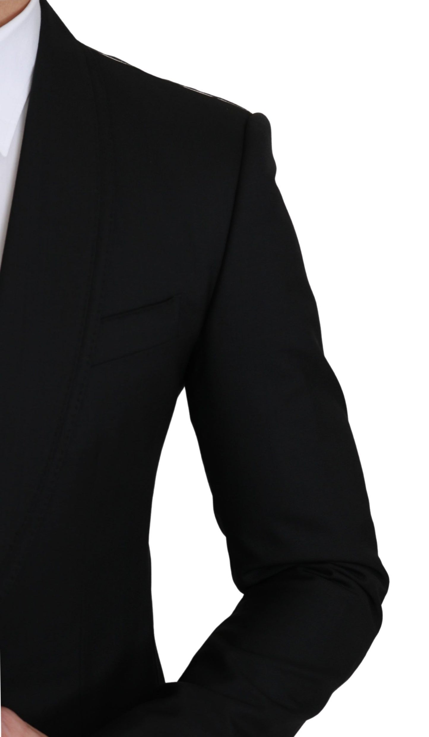 Dolce &amp; Gabbana Black Single Breasted Formal Wool Blazer