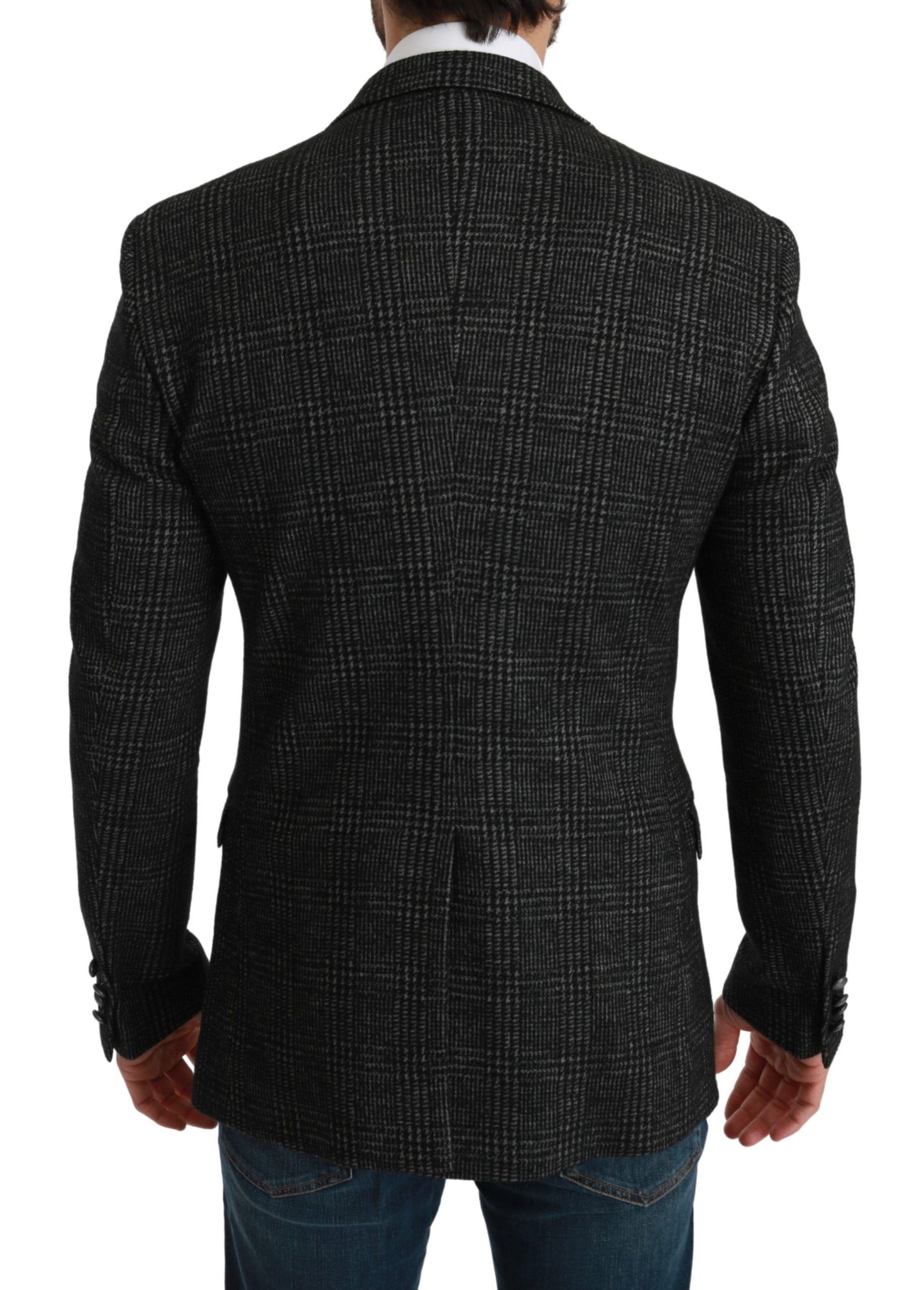 Dolce &amp; Gabbana Grey Plaid Check Slim Fit Jacket Blazer