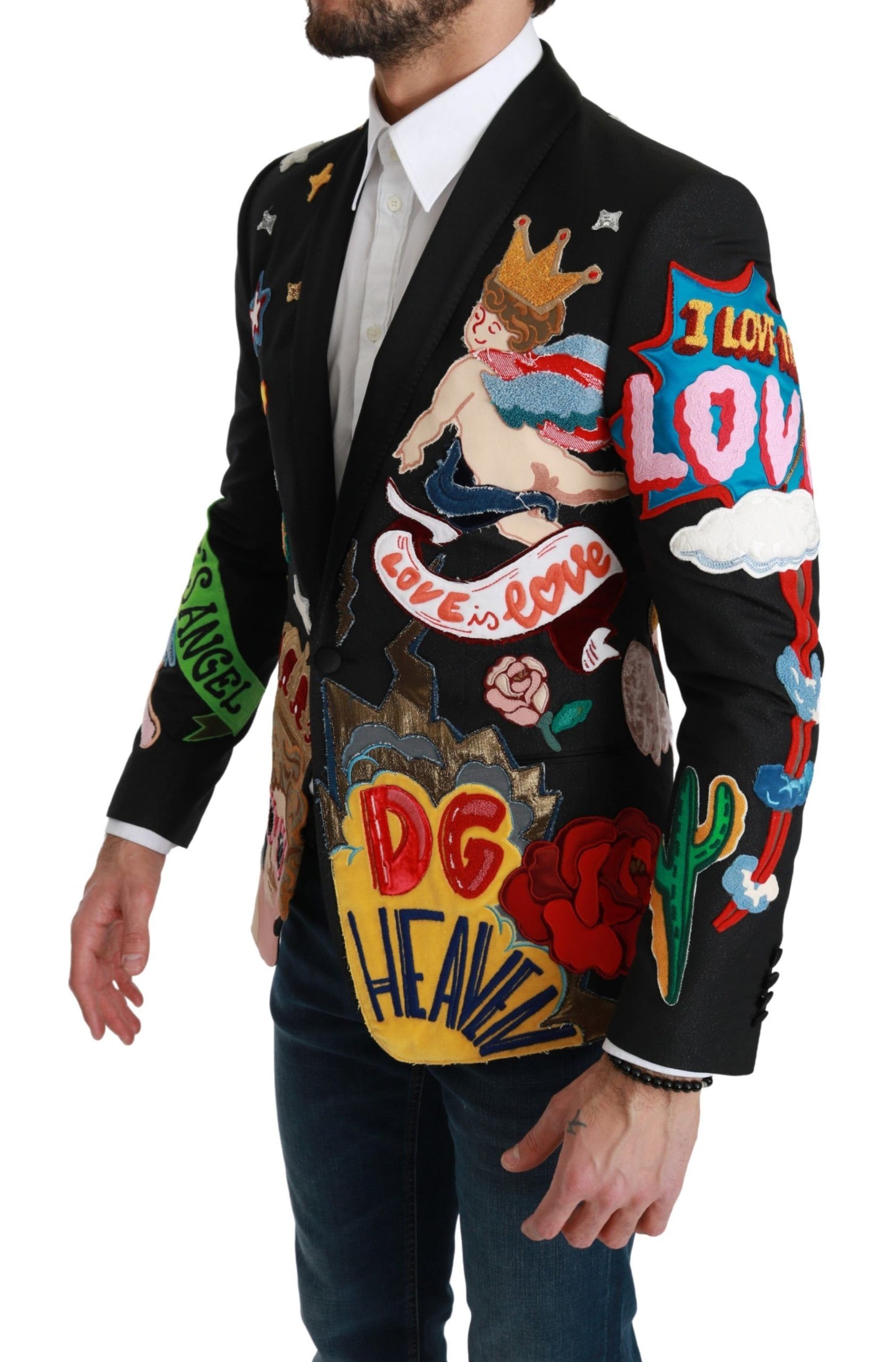 Dolce &amp; Gabbana Black DG Heaven King MARTINI Blazer