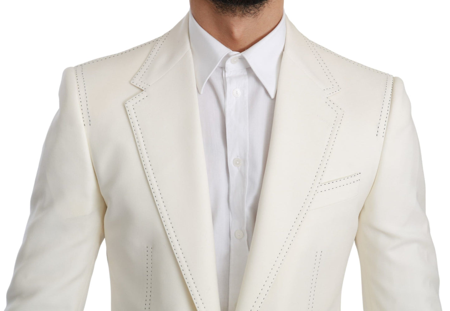 Dolce &amp; Gabbana SICILIA Cream Single Breasted Formal Blazer