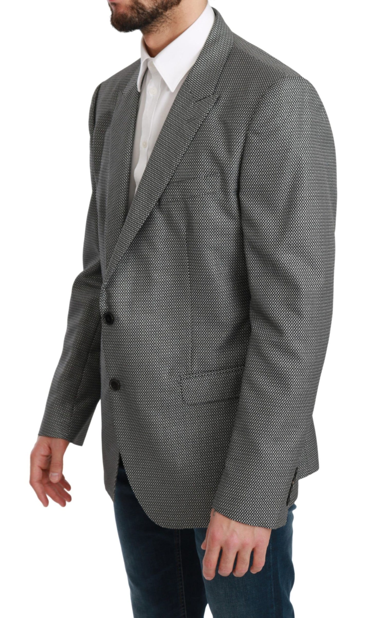 Dolce &amp; Gabbana Grey Slim Fit Formal MARTINI Blazer