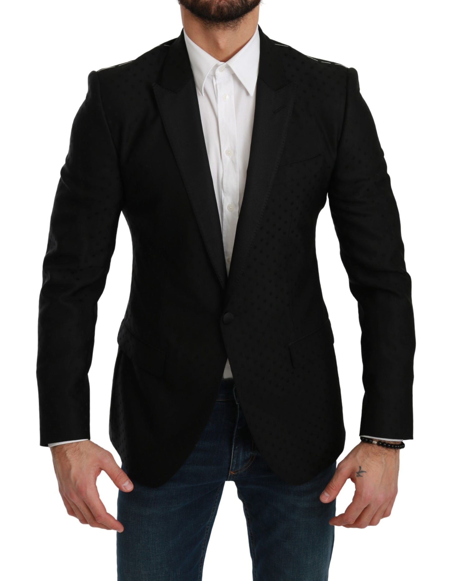 Dolce &amp; Gabbana Schwarzer Slim-Fit-Manteljacke MARTINI-Blazer