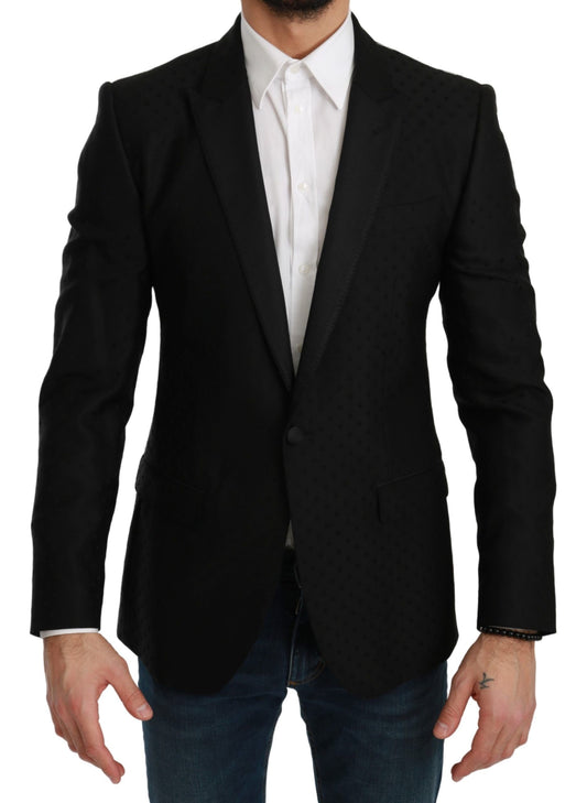 Dolce &amp; Gabbana Schwarzer Slim-Fit-Manteljacke MARTINI-Blazer