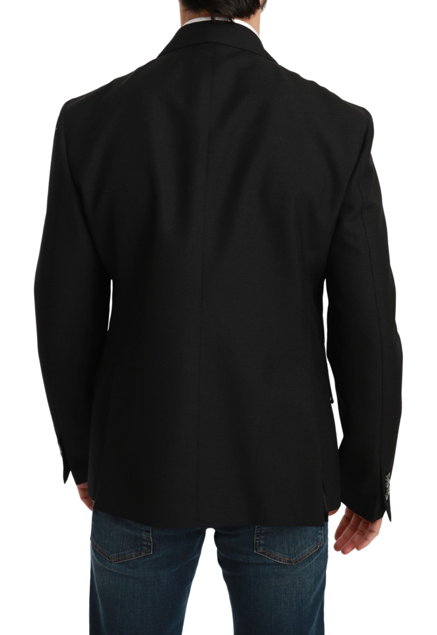 Dolce &amp; Gabbana Black Slim Fit Jacket Coat Wool Blazer